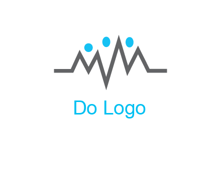 waves with circle forming abstract people logo