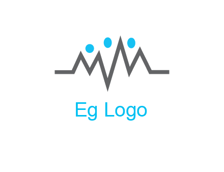 waves with circle forming abstract people logo
