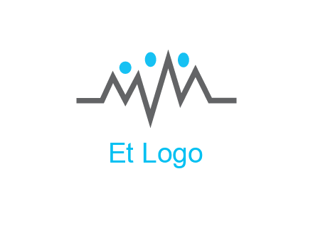 waves with circle forming abstract people logo