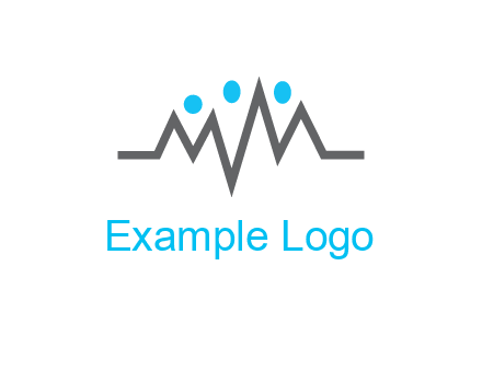 waves with circle forming abstract people logo