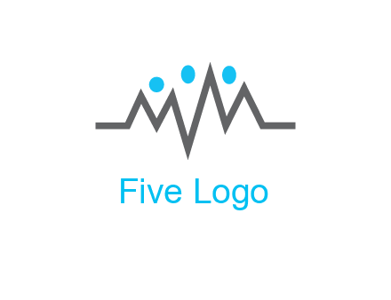 waves with circle forming abstract people logo