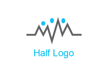 waves with circle forming abstract people logo