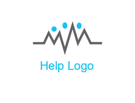 waves with circle forming abstract people logo