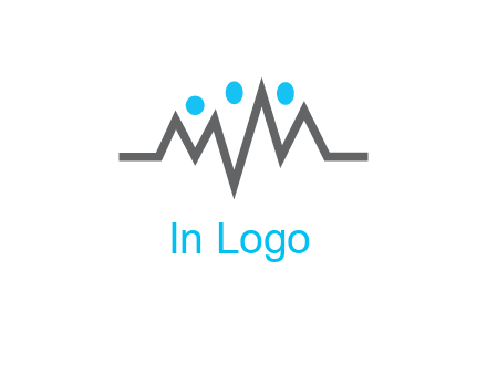 waves with circle forming abstract people logo