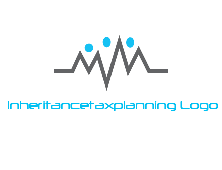 waves with circle forming abstract people logo
