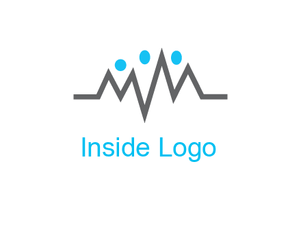 waves with circle forming abstract people logo