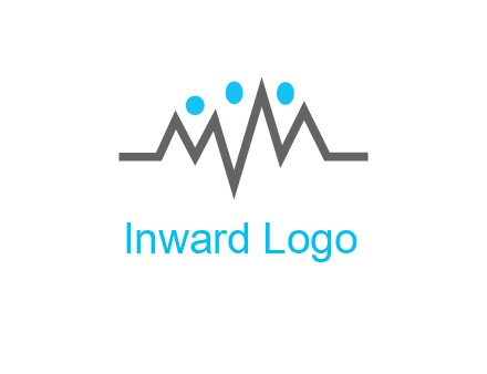 waves with circle forming abstract people logo