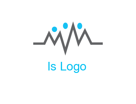waves with circle forming abstract people logo