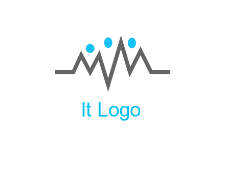 waves with circle forming abstract people logo