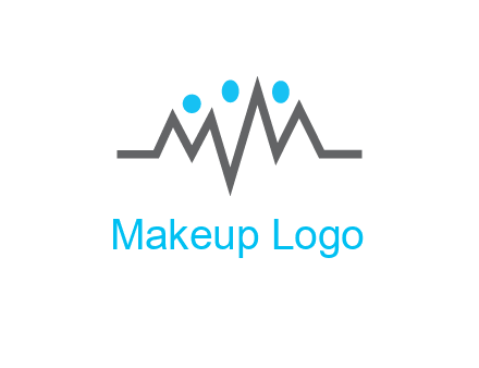 waves with circle forming abstract people logo