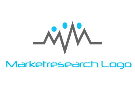 waves with circle forming abstract people logo