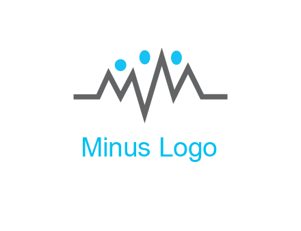 waves with circle forming abstract people logo