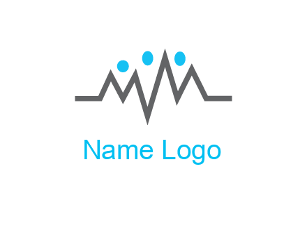 waves with circle forming abstract people logo