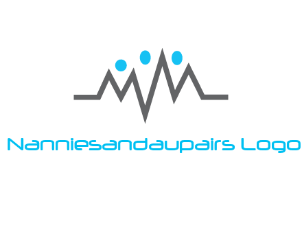 waves with circle forming abstract people logo