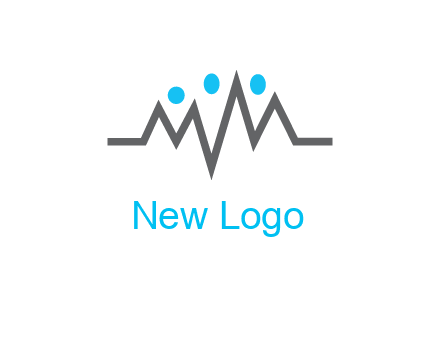 waves with circle forming abstract people logo