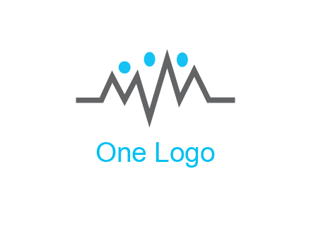waves with circle forming abstract people logo