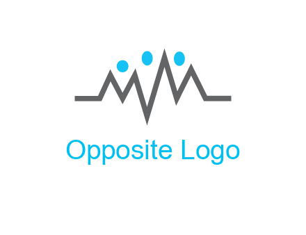 waves with circle forming abstract people logo