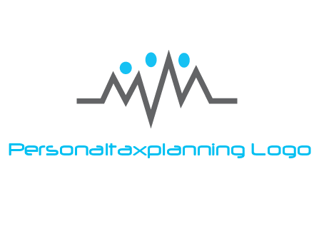 waves with circle forming abstract people logo