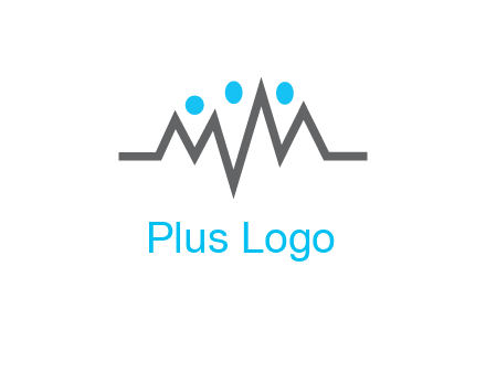 waves with circle forming abstract people logo