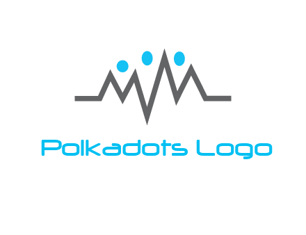 waves with circle forming abstract people logo