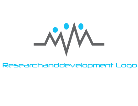 waves with circle forming abstract people logo