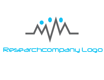 waves with circle forming abstract people logo