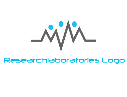 waves with circle forming abstract people logo