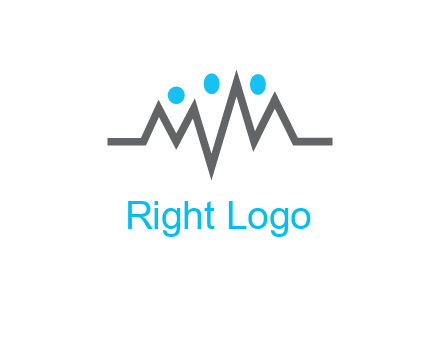 waves with circle forming abstract people logo