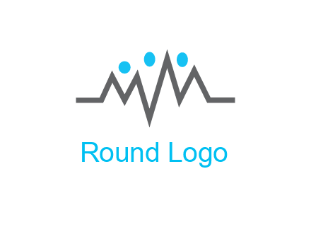 waves with circle forming abstract people logo