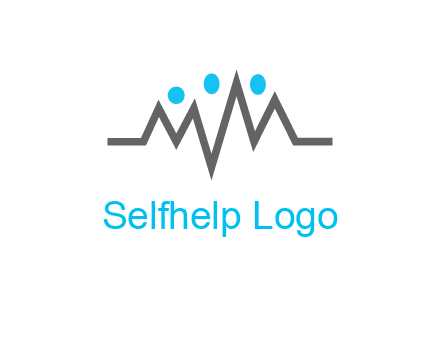 waves with circle forming abstract people logo