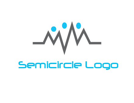 waves with circle forming abstract people logo