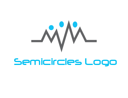 waves with circle forming abstract people logo