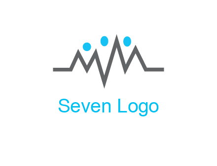 waves with circle forming abstract people logo