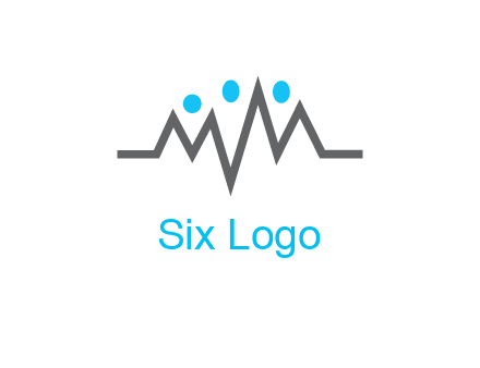 waves with circle forming abstract people logo
