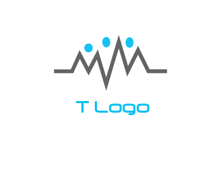 waves with circle forming abstract people logo