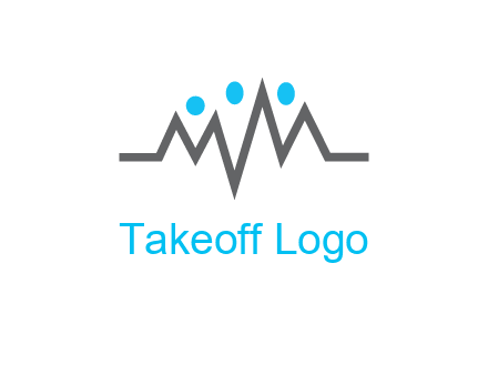 waves with circle forming abstract people logo
