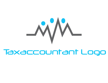waves with circle forming abstract people logo