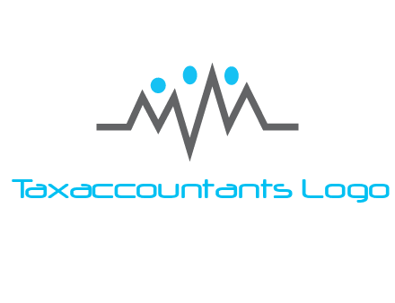 waves with circle forming abstract people logo