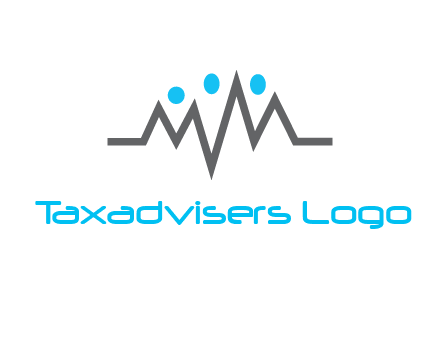 waves with circle forming abstract people logo