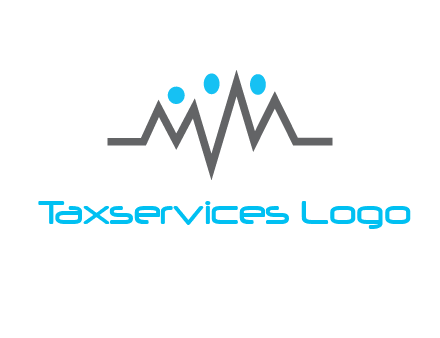 waves with circle forming abstract people logo