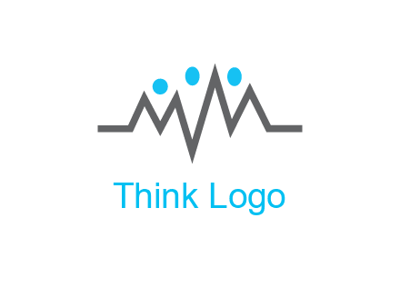 waves with circle forming abstract people logo