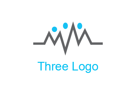 waves with circle forming abstract people logo