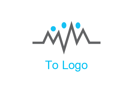 waves with circle forming abstract people logo