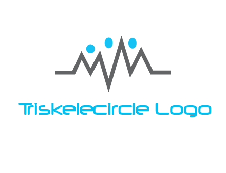 waves with circle forming abstract people logo