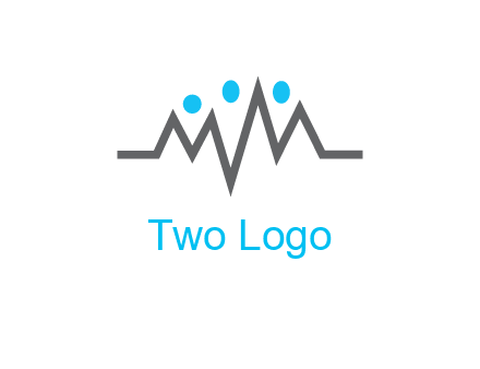 waves with circle forming abstract people logo
