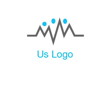 waves with circle forming abstract people logo