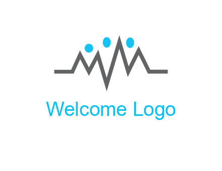 waves with circle forming abstract people logo