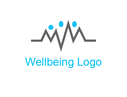 waves with circle forming abstract people logo