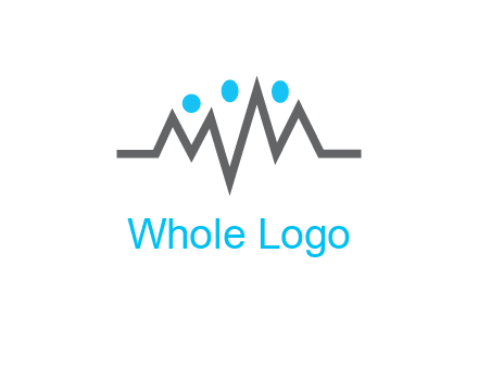 waves with circle forming abstract people logo