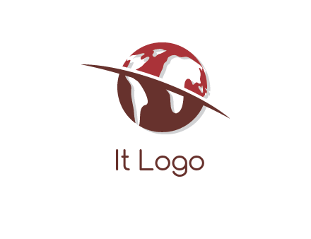 swoosh on the globe logo